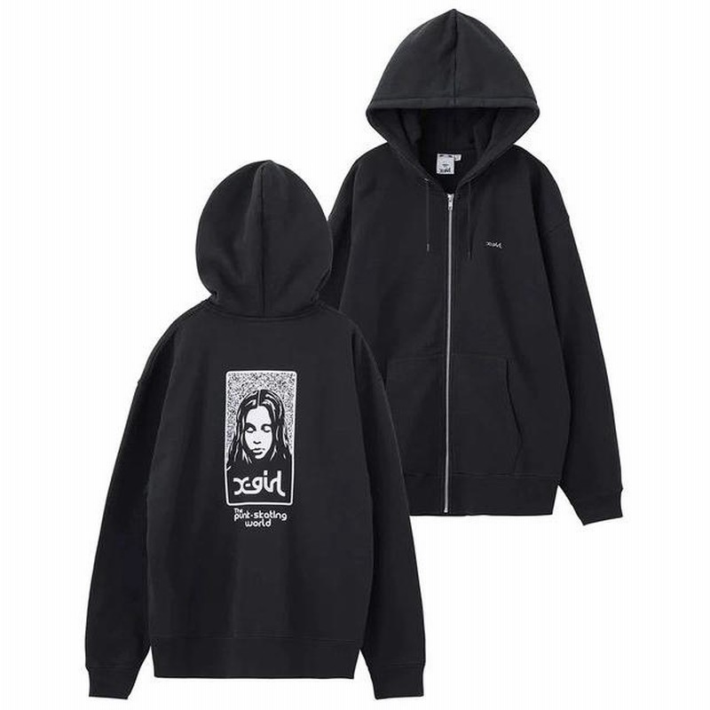 エックスガール X-GIRL NOISE FACE ZIP UP SWEAT HOODIE ノイズ