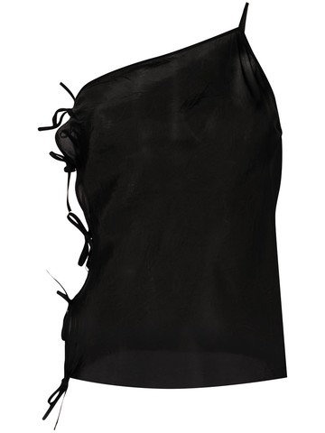Rick Owens - one-shoulde top - women - Cupro - 38 - Black