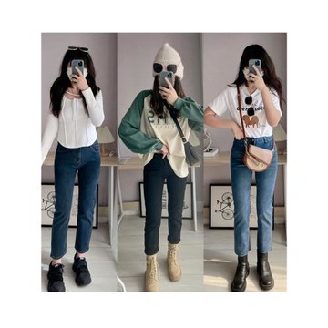 SA小樹家2025年春秋四季高腰毛邊九分褲顯瘦修身直筒褲牛仔褲女潮