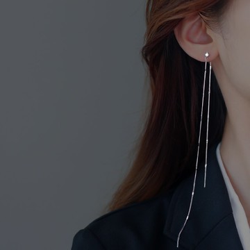 925純銀耳線女夏季款流蘇仙氣超長耳墜女森系超仙小眾設計感耳飾