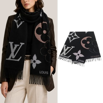 [平輸版]Louis Vuitton Ultimate Monogram LOGO羊毛圍巾(任選)真品平輸