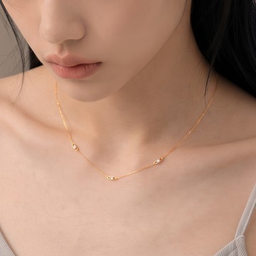 Haute | 18K金小迴紋針鍊（可調節）