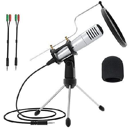 MSIZOY Condenser Microphone 3.5mm,Plug and Play Podcast Recording Microphone Computer PC Mic with Stand for Phones Mac Laptop Desktop Windows for Sing