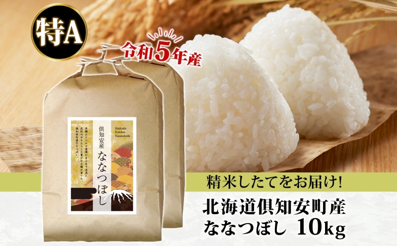 北海道 令和5年産 倶知安町産 ななつぼし 精米 5kg×2袋 計10kg 米 特A 白米 お米 道産米 ブランド米 契約農家 ごはん ご飯 あっさり おまとめ買い ショクレン 送料無料