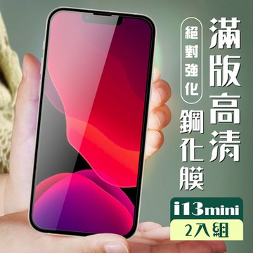 IPhone13MINI 3D全滿版覆蓋黑框透明鋼化玻璃疏油鋼化膜保護貼(2入-13MINI保護貼13MINI鋼化膜)