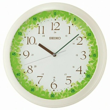 seiko SK037 精工鐘 (QHA010H) 夜間燈光綠葉森林自動照明掛鐘 33cm｜樂天全館特惠中★指定刷卡回饋10%