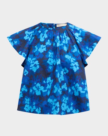 Rumi Floral Flutter-Sleeve Top