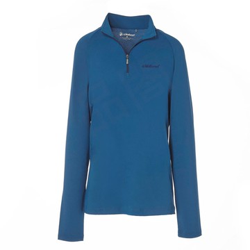 【WILDLAND荒野】男超彈茶碳抗菌拉鍊功能衣土耳其藍色