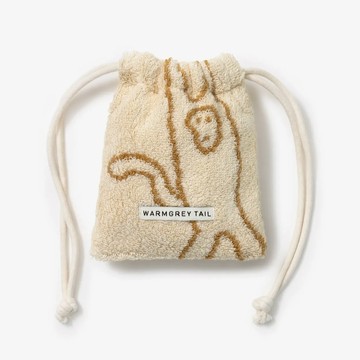 韓國 WARMGREY TAIL 毛巾收納束口袋 焦糖猴