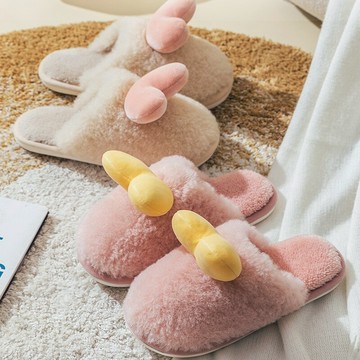 毛絨拖鞋可愛室內居家用女冬棉拖鞋年新款情侶款一對月子拖鞋