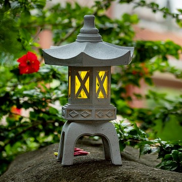 戶外復古庭院太陽能裝飾燈擺件景觀花園日式陽臺造景創意別墅建筑