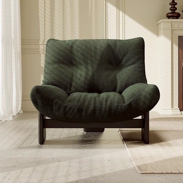 免運 附發票 超低價 工廠直銷 輕奢埃米休閑椅復古設計師實木單人沙發椅客廳接待陽臺扶手椅懶人 快速發貨