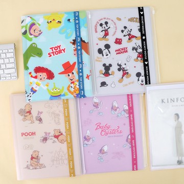 迪士尼6+1多功能資料夾附束帶-A4 L夾 小熊維尼 米奇 玩具總動員