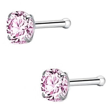 Brilliant Beauty 耀眼美人 小方紅寶鑽鋯石養鈦鋼耳環 (3mm)