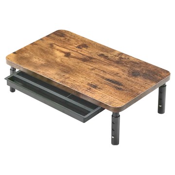 Ermutek 二木科技 簡約生活三段式高度可調桌上型螢幕增高收納架 多功能抽屜收納設計(SR-013)  木紋棕色