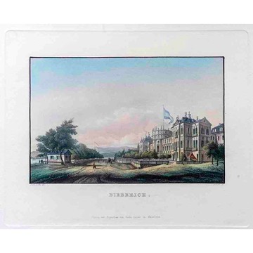 畢伯里希 Bieberich - 萊茵河畔風光 版畫