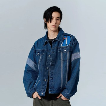 Daniel Wong x Coca Cola拼接牛仔外套 (藍) - L－XL