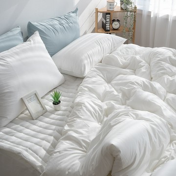 atonalo 休憩 60支高密度純棉生物水洗寬幅棉被  白色  Q (200 x 230cm)