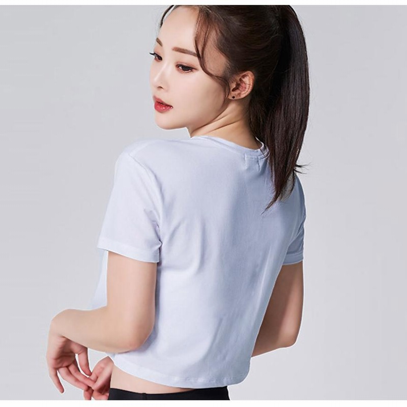 【超目玉】 売店] ヨガトップ 春と夏の女性ヨガブラウスルーズスポーツ半袖T Clothing