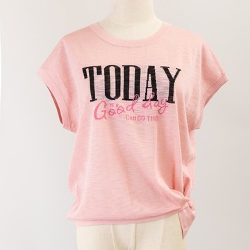 【MEDUSA】Today字母薄針織上衣-2色(F) | 女休閒上衣 短袖針織