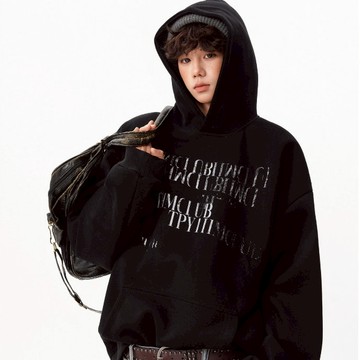 美式街頭字母連帽印花衛衣2025春秋季新款寬松百搭上衣外套