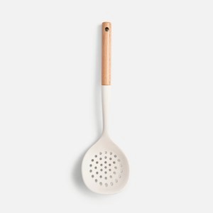 木柄矽膠漏杓