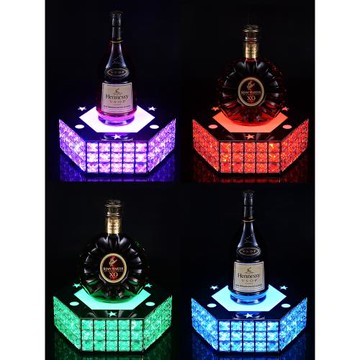 發光酒架酒吧KTV水晶酒托七彩LED充電洋酒紅酒香檳激光不銹鋼酒座
