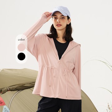 元動力 防曬涼感腰抽繩連帽外套(兩色；S-XL)