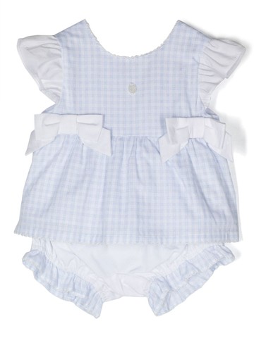 Patachou - gingham-check print set - kids - Cotton/Cotton - 9 - Blue