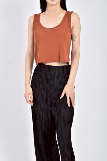 (S) wear to eat質感修身短版背心橘色上衣