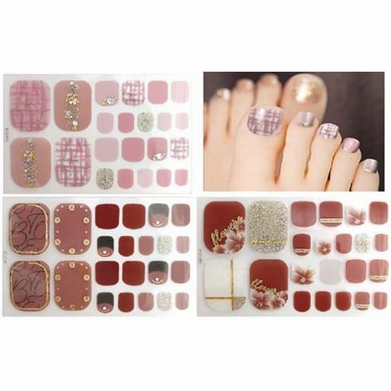 Perriberry 簡単貼るだけフットネイルシール ネイルステッカー 足用 ジェルネイル 可愛い 人気 おしゃれ Set 2 通販 Lineポイント最大get Lineショッピング