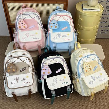 Sp house 青春配色起司女款大容量後背包(5色可選)