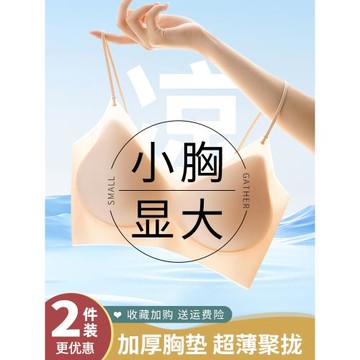 夏季舒適透氣冰皮內衣小胸聚攏顯大平胸專用涼感加厚胸墊2025新款