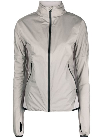 Templa - concealed-hood zip-up track jacket - women - Polyamide/Polyester/Polyamide - XS - Grey