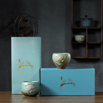 粗陶茶杯套裝主人杯單杯情侶對杯大號功夫茶具品茗杯個人杯禮盒裝