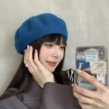 帽子女秋冬百搭貝雷帽2023年新款英倫復古羊毛呢蓓蕾帽日系畫家帽