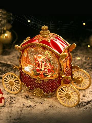 免運/開發票 現貨速發 圣誕老人出行馬車水晶球音樂盒送兒童朋友家人新年圣誕禮物擺件