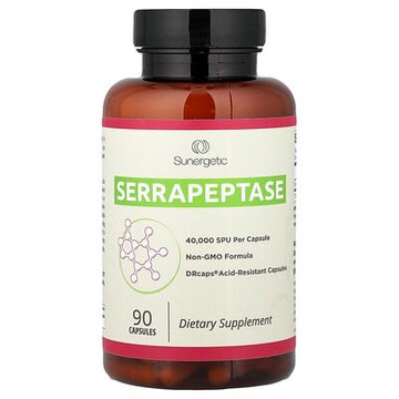Sunergetic, 舍雷肽酶，90 粒膠囊（每粒膠囊 18 毫克）