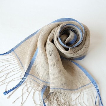 亞麻 手工編織麻披肩 [Ayaka 02]