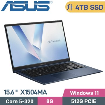 ASUS VivoBook 15 X1504MA-0031B320(Core5-320/8G/4TB SSD/W11/15.6)特仕