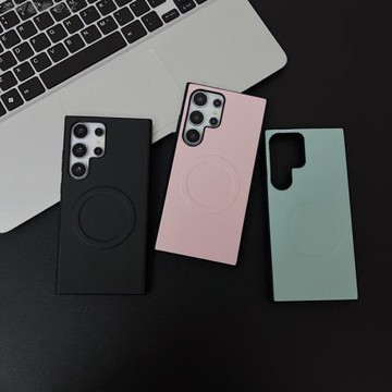 適用三星s21Ultra復古皮紋手機殼s23FE磨砂膚感A05s彩色PU皮革防滑保護套Magsafe磁吸充電