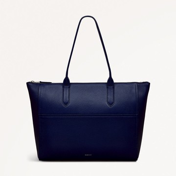 Radley London Womens Leather Oak Street Medium Ziptop Tote - Navy Medium