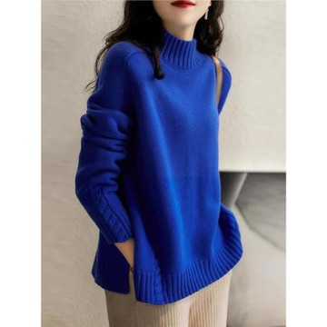 正品哥家新款2025秋冬裝半高領加厚針織衫套頭內搭顯瘦毛衣女裝