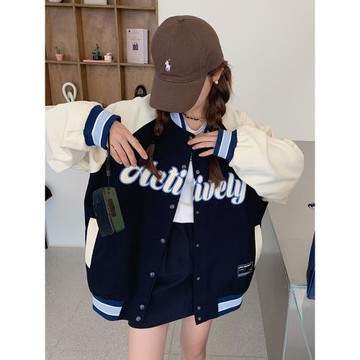 撞色拼接棒球服女春秋2026新款韓系學院風減齡沈月同款夾克外套