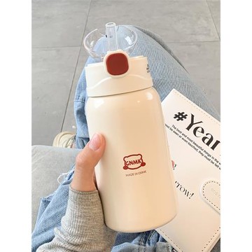 保溫杯女ins簡約女生高顏值吸管杯大人小巧便攜可愛學生少女水杯