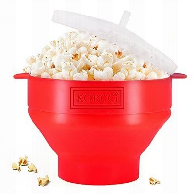 The Original Korcci Microwaveable Silicone Popcorn Popper, BPA Free Microwa