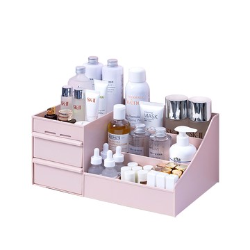 FL生活+ 【FL 生活+】簡約風抽屜式化妝品收納盒-中號(桌上/文具/飾品/28*17*13cm)