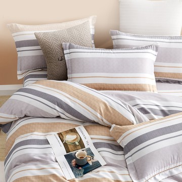 J-bedtime 床寢時光 天絲抗菌舖棉兩用被套6件式床罩組 VMB0722L  靜香  Queen Size  床罩 + 兩用被套 + 美式枕套 2個 + 歐式枕套 2個