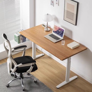 【最低價】【公司貨】實木電動升降桌電腦電競桌櫻桃木站立學習寫字書桌家用智能辦公桌