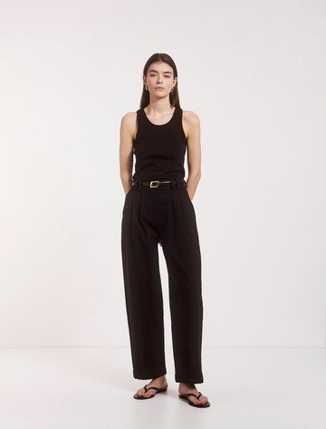 Organic Cotton Denim Trousers in Black - Ninety Percent